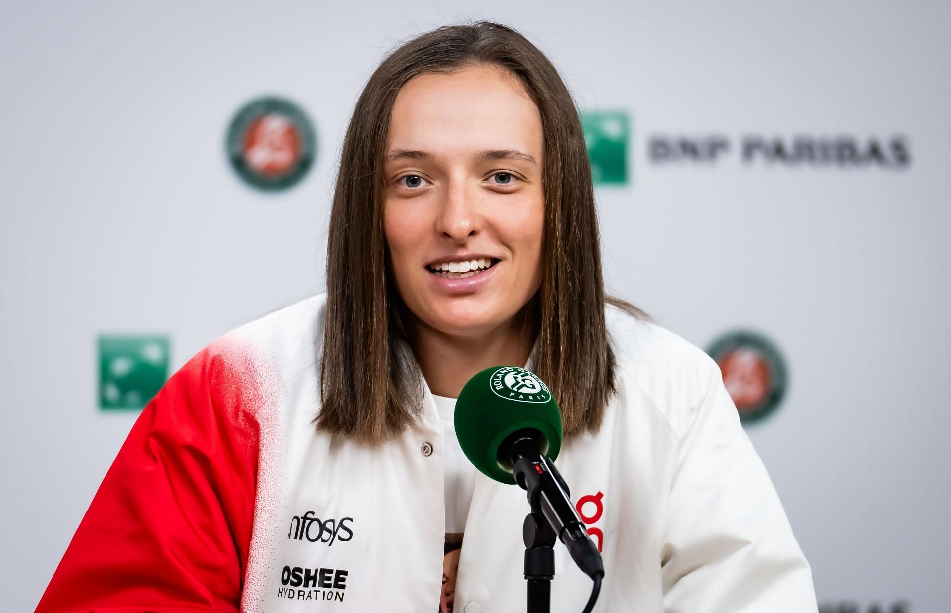 Iga Swiatek at the 2025 French Open. Image: Getty